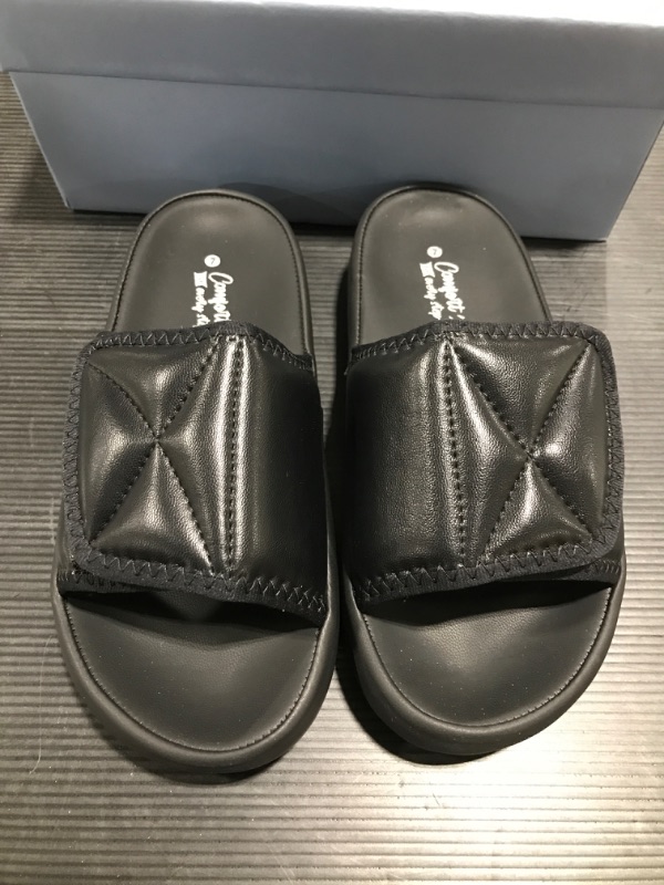 Photo 1 of [Size 7] Women's Platform Slides- Black