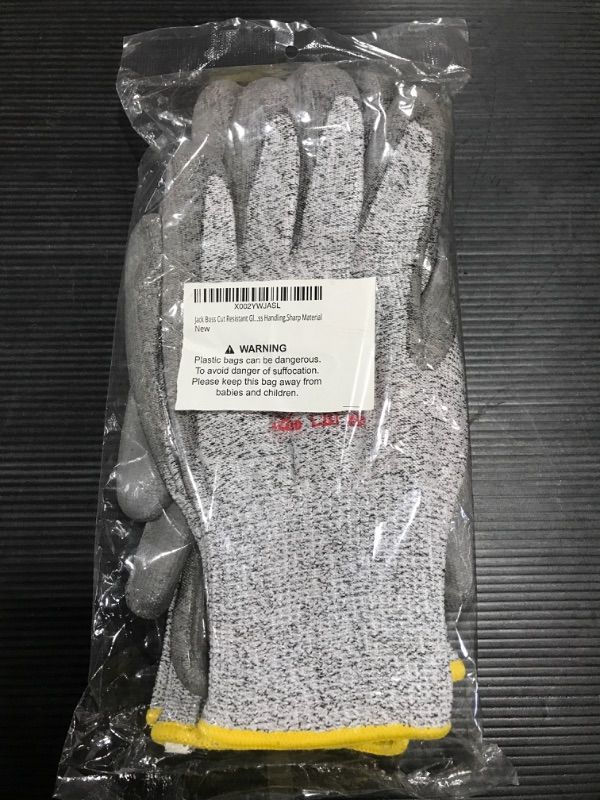 Photo 2 of [Size XL] Jack Boss Level 5 Cut Resistant Work Gloves,PU Coated Palm Safety Gloves Grip Protection for Puncture Resistant,Cut Proof- 3 Pairs
