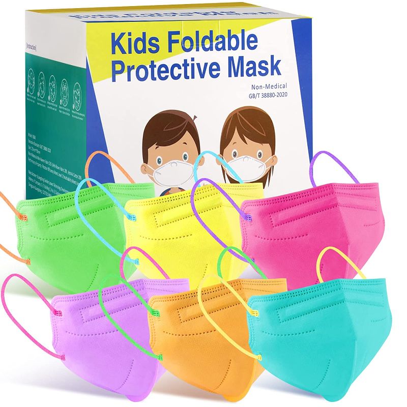 Photo 1 of [2 Boxes] Rasav Face Mask for Kids 30 Pack,4-Layer Kids Disposable Multicolor Face Masks Breathable with Elastic Earloop for Children