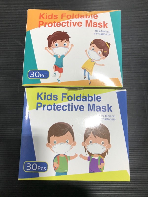 Photo 1 of [2 Boxes] Rasav Face Mask for Kids 30 Pack,4-Layer Kids Disposable Multicolor Face Masks Breathable with Elastic Earloop for Children
