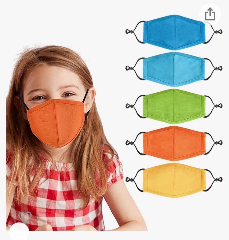 Photo 1 of [Size S/XS] Childrens Cloth Reusable Face Masks Breathable with Adjustable Loops