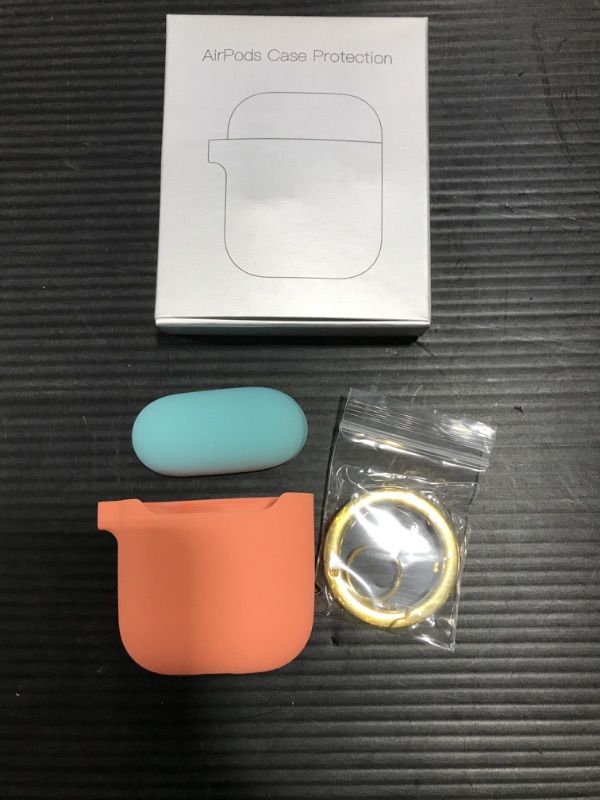 Photo 2 of Premium Cover for Airpods Case, Quadruple Layer Protective Liquid Silicone Case for AirPods Charging Case 1 & 2 (Pink+Ice Blue)