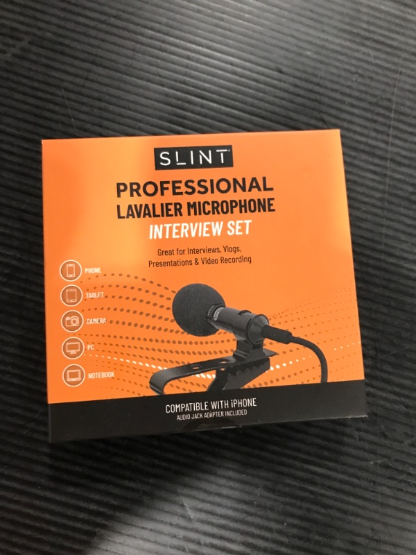 Photo 2 of slint. Lavalier Microphone with Adapter for iPhone, A Clip-on Omnidirectional Condenser Lavalier Lavalier Microphone Compatible with iPhone, Android, GoPro, DSLR - Lav Mic for YouTube Recording
