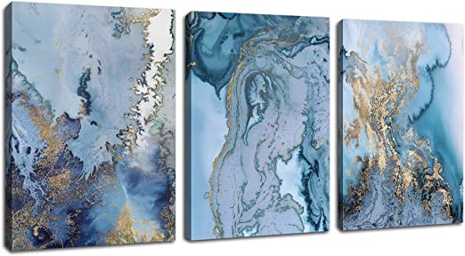 Photo 1 of Bathroom Wall Decor Abstract Painting Wall Art Bedroom Living Room Wall Decoration Canvas Printing Painting Artwork Wood Frame Wall Art Easy to Hang Large Size 12x16 in X 3 Pieces
