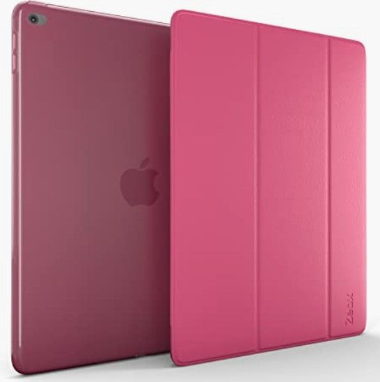 Photo 1 of Zeox iPad Pro 12.9" Case (2015 release) - Slim Ultra Lightweight Stand Smart Protective Cover with Transparent Anti Fingerprint Back Protector & Auto Sleep/Wake Feature - Hot Pink
