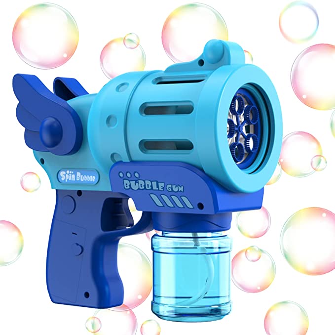 Photo 1 of Bubble Machine Gun, Bubble Gun with Colorful Lights, Leak-Proof Design TIK Tok Foam Maker Guns Toys for Kids Adults Outdoor Birthday Wedding Party Gift Camping Summer Toy(Blue)
