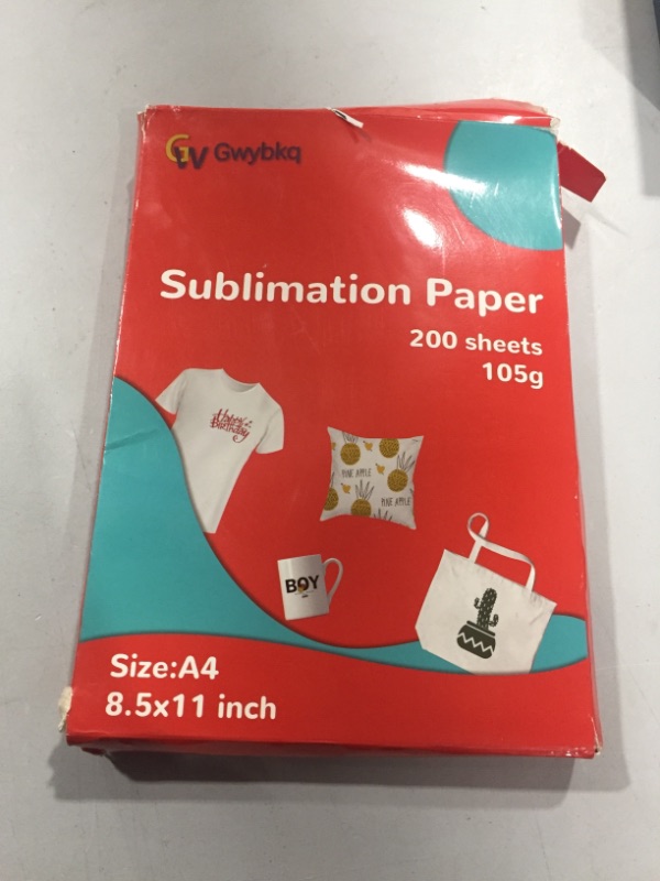 Photo 2 of Sublimation Paper 200 Sheets, 8.3 x 11.7 inches, Sublimation Transfer Paper Work with Sublimation Ink and Any Inkjet Printer, for Light Fabric and Any Other Sublimation Surface DIY (105g) 200 sheets-11.7 x 8.3 in A-105g