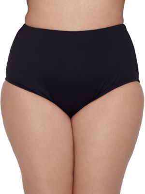 Photo 1 of 24th and Ocean Women's Bikini Bottoms Black - Black High-Waist Bikini Bottoms - Women & Plus SIZE 18W
