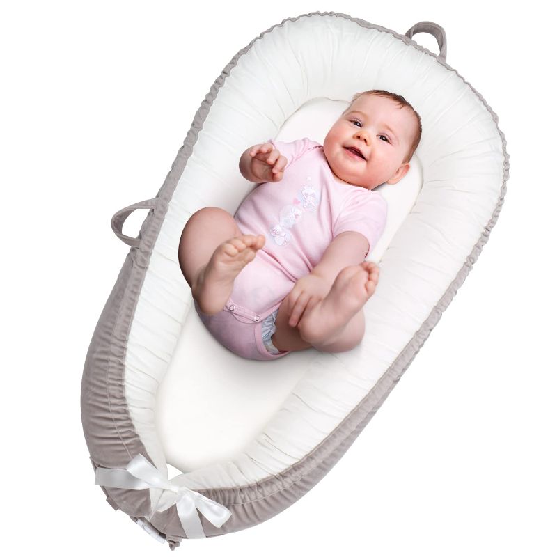 Photo 1 of DHZJM Baby Lounger, Baby Nest Lightweight Infant Floor Seat,Newborn Lounger, Cosleeping Baby Bed,Co Sleeper for Baby in Bed,Toddler Sleep Portable Bassinet,-Breathable Crib Newborn Essentials