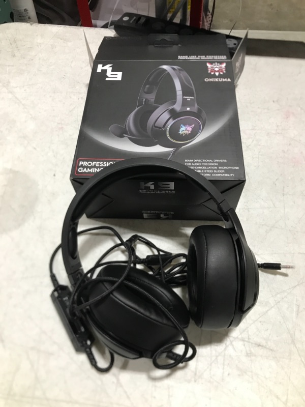 Photo 2 of ?2022 Upgraded? Ajsaki K9 Gaming Headset,Gaming Headphones with RGB LED Lights, Noise Cancelling, Stereo PS Vita Headset with Microphone, Over-Ear Headphones for PC, PS4, PS5,Switch, Xbox One, Mac
