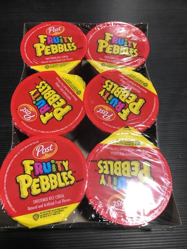 Photo 2 of [EXP 10-19-22] Post Fruity Pebbles Cereal Cups 2oz [6Pack] 