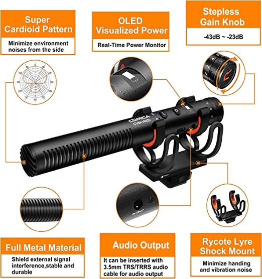 Photo 1 of Comica CVM-VM20 Shotgun Microphone, Super Cardioid Video Microphone with Rycote Shockmount, Deadcat Windscreen, OLED Power Display, Perfect Camera Mic for Tablets Laptop DSLR Cameras Smartphones
SER NO.u056c220098