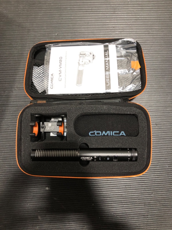 Photo 2 of Comica CVM-VM20 Shotgun Microphone, Super Cardioid Video Microphone with Rycote Shockmount, Deadcat Windscreen, OLED Power Display, Perfect Camera Mic for Tablets Laptop DSLR Cameras Smartphones
SER NO.u056c220098