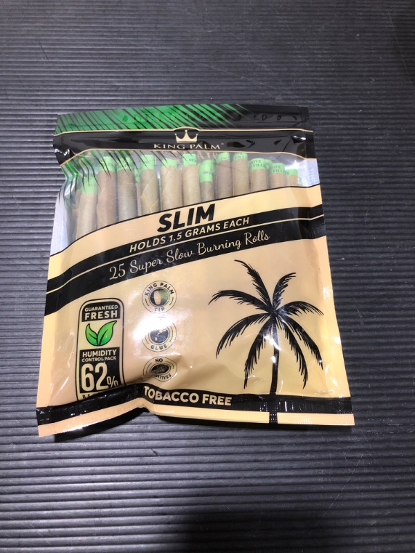 Photo 2 of 25x King Palm Wraps Slim Size 100% Leaf Rolls & Clipper Raw Lighter Us
