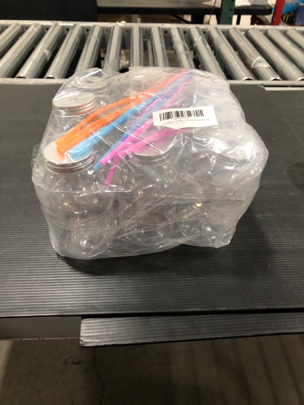 Photo 1 of 9 PACK 17OZ PLASTIC CONTAINERS WITH STRAWS 