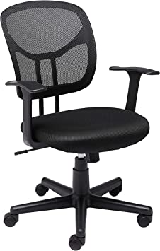 Photo 1 of Amazon Basics Mesh, Mid-Back, Adjustable, Swivel Office Desk Chair with Armrests, Black