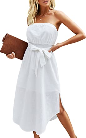 Photo 1 of AOVDE Women's Dresses Summer Strapless Beach Party Dress (Size M)