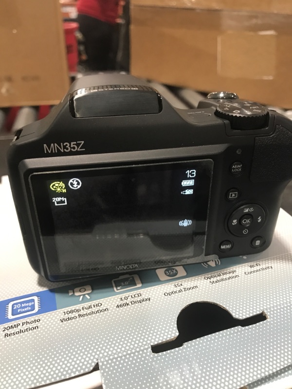 Photo 1 of MINOLTA MN35Z-BK 20MP 35X OPTICAL ZOOM WI-FI BRIDGE CAMERA - BLACK
