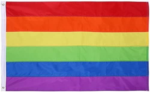 Photo 1 of 3x5 Feet Nylon Rainbow LGBTQ Gay Flag – Sewn Panels - Oxford 210D Heavy Duty Nylon