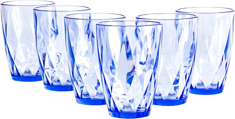 Photo 1 of  12 Ounce Plastic Tumblers, 6 Packs Stackable Drinking Glasses