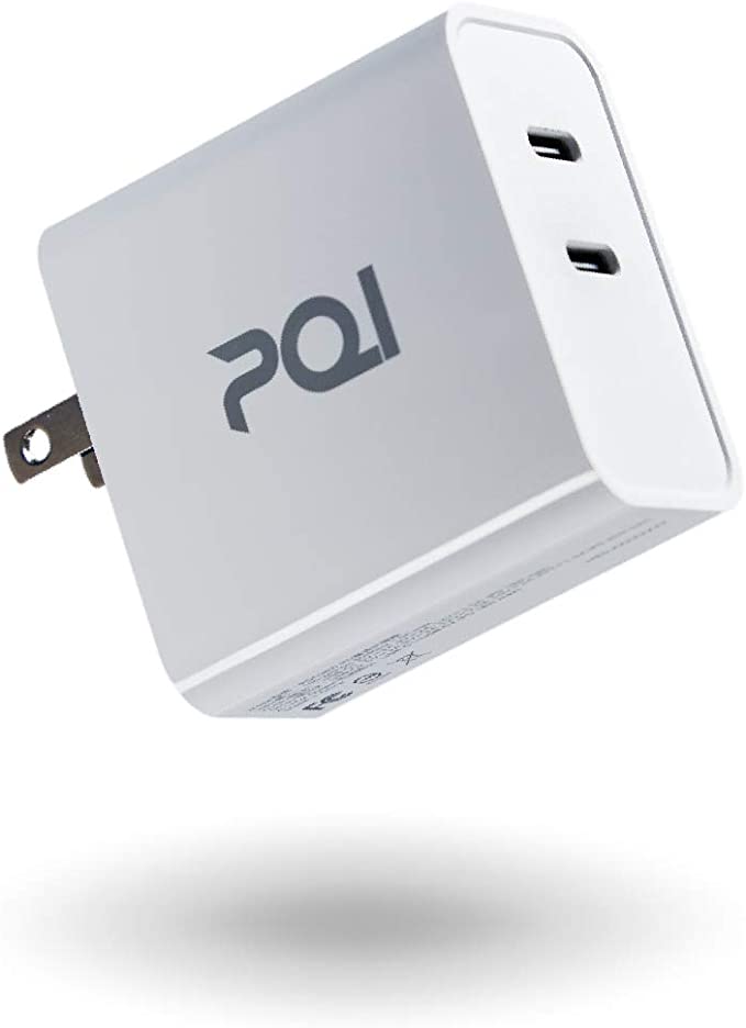 Photo 1 of PQI 36W USB C Wall Charger | 36 Watt Type C Dual Ports Adapter Plug | Supports PD 3.0 Fast Charging | Compact & Portable USB C Charger Block | Compatible with Apple iPhone 12 Pro Max & More | White
