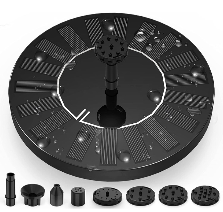 Photo 1 of 2.5W Solar Fountain Pump with 1200mAh Battery, Solar Water Pump Floating Fountain with 6 Nozzles