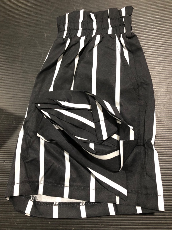 Photo 1 of Agitation Girl's Casual Elastic Paperbag Waist Striped Summer Shorts with Pockets SIZE 12-13 YEARS