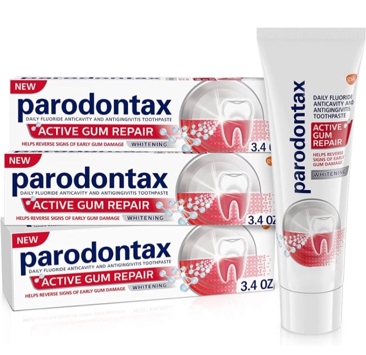 Photo 1 of Parodontax Active Gum Repair Whitening Toothpaste for Bleeding Gums - 3x3.4 oz Tube