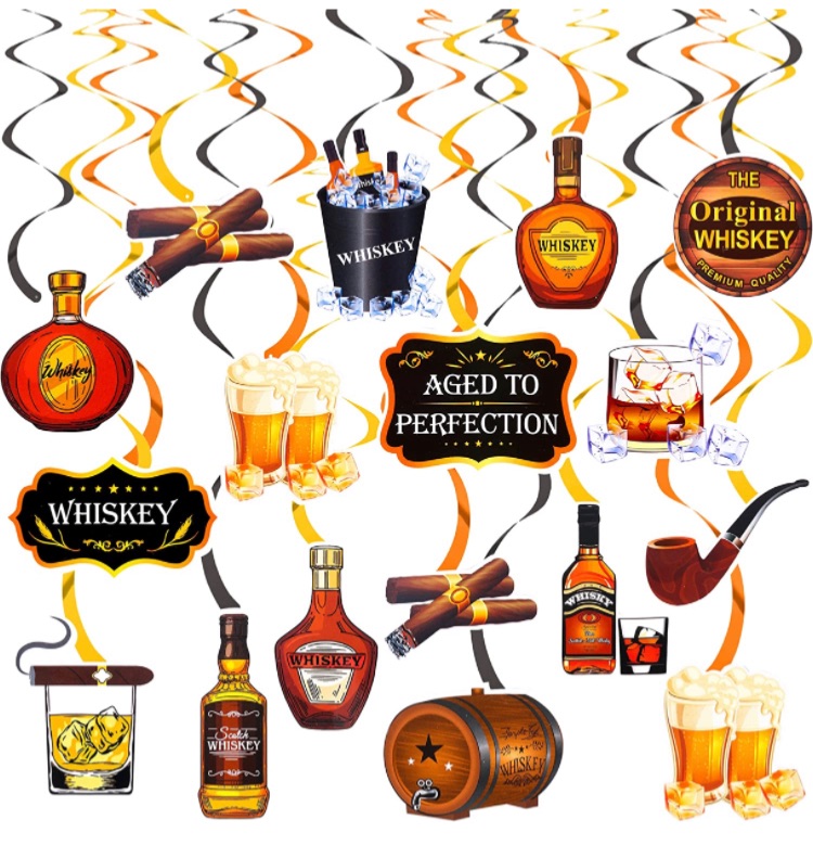 Photo 1 of 30 Pcs Whiskey Birthday Decorations 