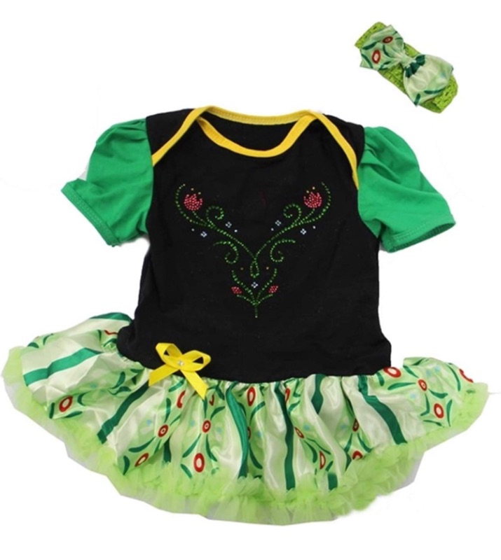 Photo 1 of Amedahk Baby Princess Coronation Costume Bodysuit Dress Green. SIZE L