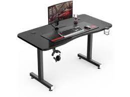 Photo 1 of Vitesse 63 inch Gaming Desk T Shaped Computer Desk with Free large Mouse pad, Racing Style Professional Gamer Game Station with USB Gaming Handle Rack, Cup Holder & Headphone Hook
