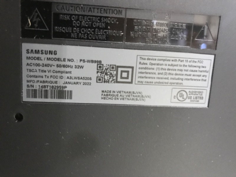 Photo 5 of SAMSUNG HW-Q990B/ZA 11.1.4ch Soundbar w/ Wireless Dolby Atmos / DTS:X, Rear Speakers, Q Symphony, SpaceFit Sound+, Airplay 2, Adaptive Sound, Game Pro Mode, Alexa Built-In, 2022
