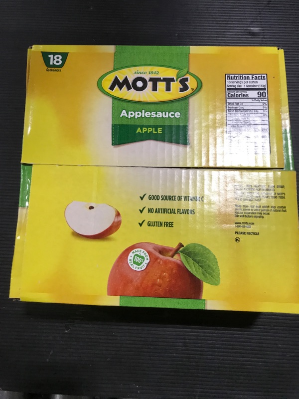 Photo 2 of  Mott's Applesauce Cups, Apple, 4 Oz, 18 Count BEST BY NOV.14.22