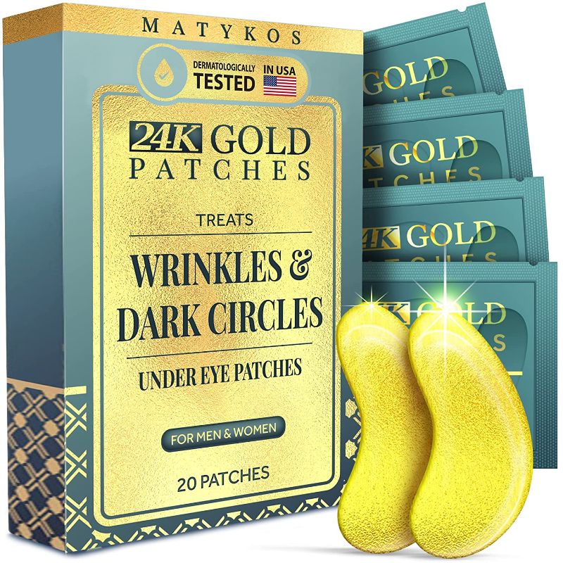 Photo 1 of 24K Gold Under Eye Patches - 20 PCS - Collagen and Hyaluronic Acid Pads that Helps Reducing Under Eye Puffiness, Wrinkles, and Dark Circles - NO Artificial Fragrance or Alcohol 2 Pack