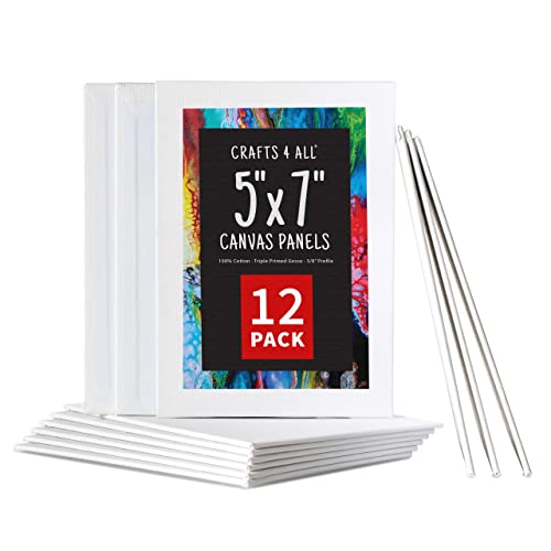 Photo 1 of Crafts 4 All Canvases for Painting - Blank Canvas Boards, Triple Primed 100% Cotton Canvas Panels for Acrylic, Oil & Watercolor Paint | Bulk Art Panel
