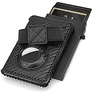 Photo 1 of Aiuwo Card Wallet Minimalist Wallet for Men with AirTag Slot Slim Wallet RFID Blocking Leather Wallets with Gift Box (Carbon-Airtags Slot) (B09TKSHBXS)
