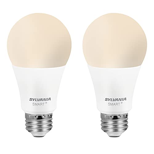 Photo 1 of SYLVANIA Bluetooth Mesh LED Smart Light Bulb, One Touch Set up, A19 60W Equivalent, E26, Soft White, Works with Alexa Only - 4 PK (75761)
