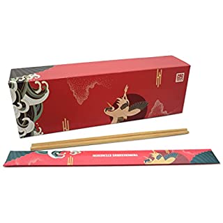 Photo 1 of 100% Natural Bamboo Wood - 40 pairs of large disposable chopsticks (9.45 in),environmentally friendly and durable,hard and smooth,comparable to reusable chopsticks.Trimeresurus stejnegeri (B099JV8T52)
