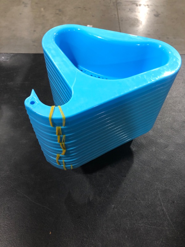 Photo 2 of 2 PIECES OF; quirzx 2 PCSwan Drain Basket for Kitchen Sink, Triangle Corner Kitchen Sink Drain Basket, Leftovers Food Catcher Basket (Blue)--- PACKS
