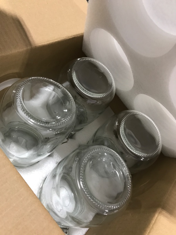 Photo 2 of 4 Pack Wide Mouth Mason Jars - OAMCEG 34oz Airtight Glass Canning Jars with Leak Proof Rubber Gasket and Clip Top Lids, Perfect for Storing Coffee, Sugar, Flour or Sweets - 8 Labels & 1 Chalk Marker