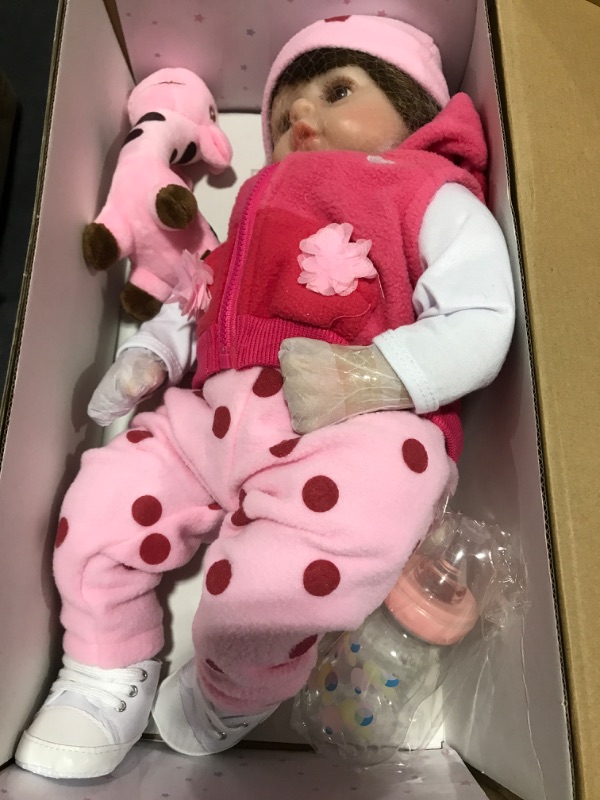 Photo 2 of CHAREX Reborn Baby Dolls Toddler - Realisitc Reborn Girl 18 inch Doll Weighted Lifelike with Soft Silicone Body Gift Set for Children Age 3+