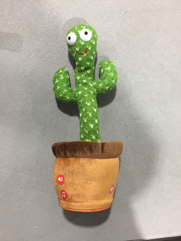 Photo 2 of JOOSEN Dancing Cactus Toy Mimicking Talking Cactus Adjustable Volume Singing Cactus Repeating What You Say with Wriggle Lighting, Recording Cactus Soft Plush Baby Toy Funny Creative Children Toy