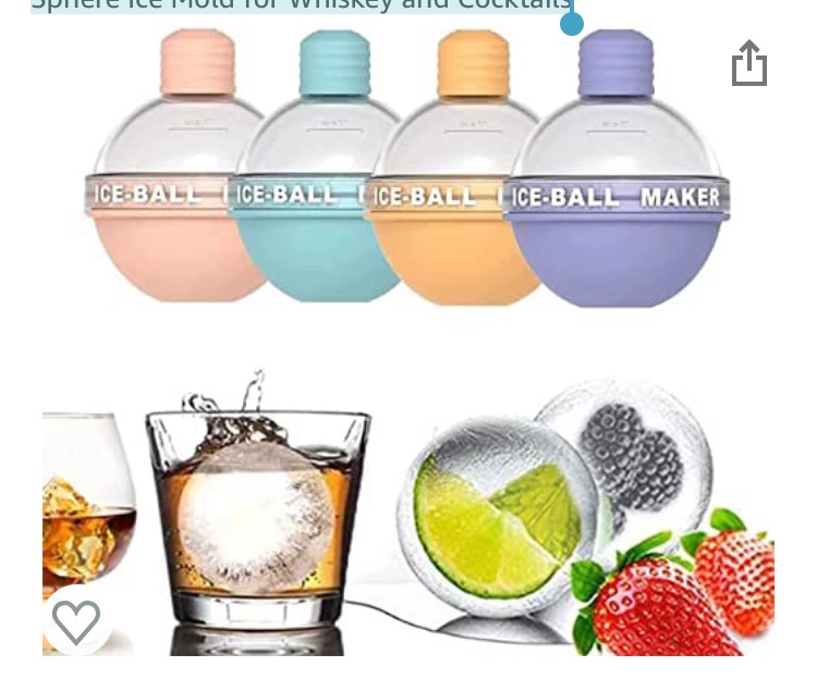 Photo 1 of 4 Pack Ice Ball Maker, New Creative Light Bulbs Ice Molds, Silicone Ice Cube Tray, Whiskey Ice Mold Ball, Round Sphere Ice Mold for Whiskey and Cocktails
