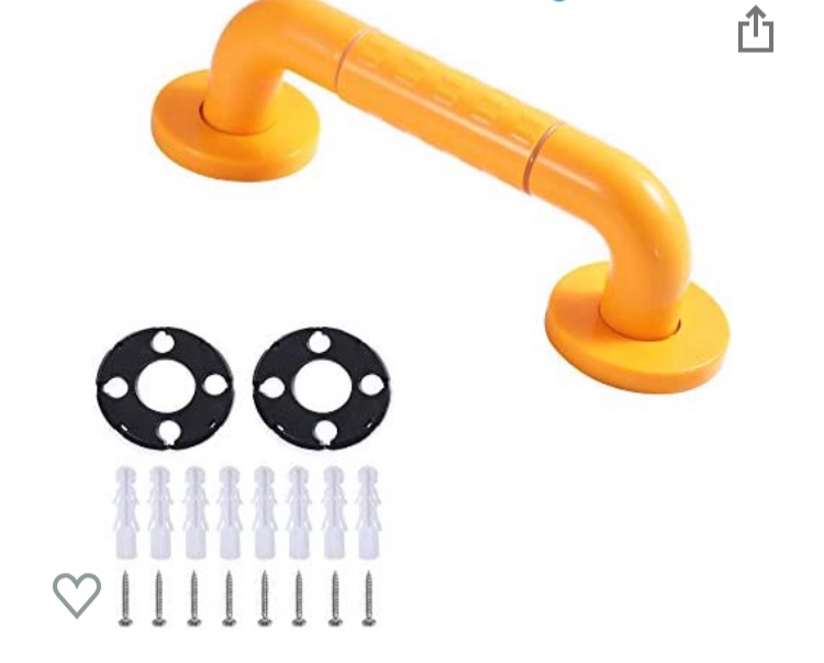 Photo 1 of 12 Inch Shower Bath Grab Bar, Safety Handle w/ Luminous Circles Night Vision for Bathtub,Toilet, Bathroom,Stairway Handrail,Anti-Slip for Elderly, Handicapped, Disabled,Pregant Women (Yellow, 1Pack)