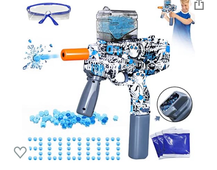 Photo 1 of Electric Gel Ball Blaster ,Splatter Ball Blasters with 30,000 Water Beads and Goggles, Automatic Splat Ball for Backyard Game Outdoor Activities, for Ages 12+ ,Gift for Boys and Girls