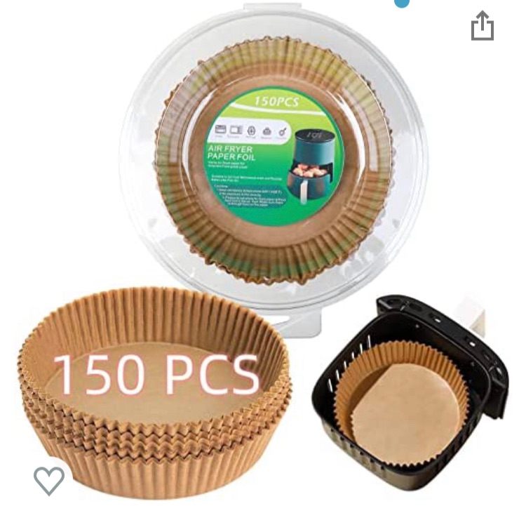 Photo 1 of Air Fryer Disposable Paper Liner 150 Pcs, Non-stick Parchment Paper for Frying, Baking, Cooking, Roasting and Microwave - Round Baking Paper, 6.3-inch