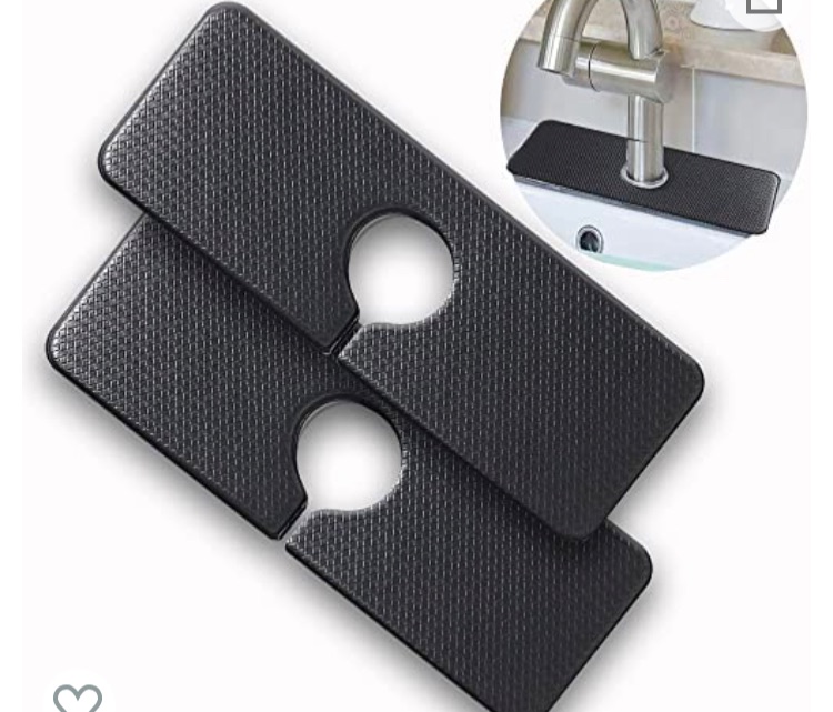 Photo 1 of 2 PCS Faucet Sink Mat Drip and Splash Catcher, Faucet Splash Guard, Water Drying Pads Behind Faucet,Does not absorb water to prevent odor , 15.7''x 5.9''
2 PACK  BLACK OR BROWN