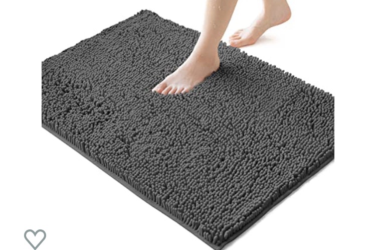 Photo 1 of Bathroom Rug,Bath Mat Rug,Bath Rug,Bath Mat,Bath Carpet,Non-Slip Bath Mat,Soft Shaggy and Comfortable,Super Absorbent,Microfiber Dries Quickly(Grey,17"*24")