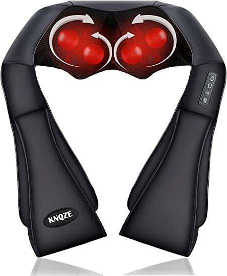 Photo 1 of Neck Shoulder Massager Electric Shiatsu Back Massagers with Soothing Heat Function, Electric Heat Deep Kneading Massage for Muscle Pain Relief, 3 Speed Settings Massage Pillow Use at Home, Car Office
