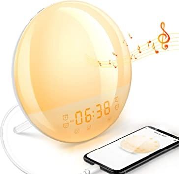 Photo 1 of Sunrise Alarm Clock, Dekala Wake Up Light Alarm Clock with Stand for Bedrooms, Kids,Heavy Sleepers,Sleep Aid with FM Radio,Sunrise Simulation,Dual Alarms,7 Colors,Natural Sounds, APP Remote
